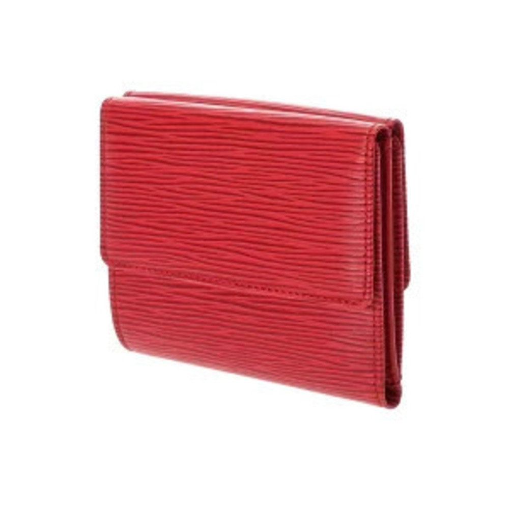 Louis Vuitton Monnaie Long Epi Carte Red Credit Leather Wallet Porte Red
